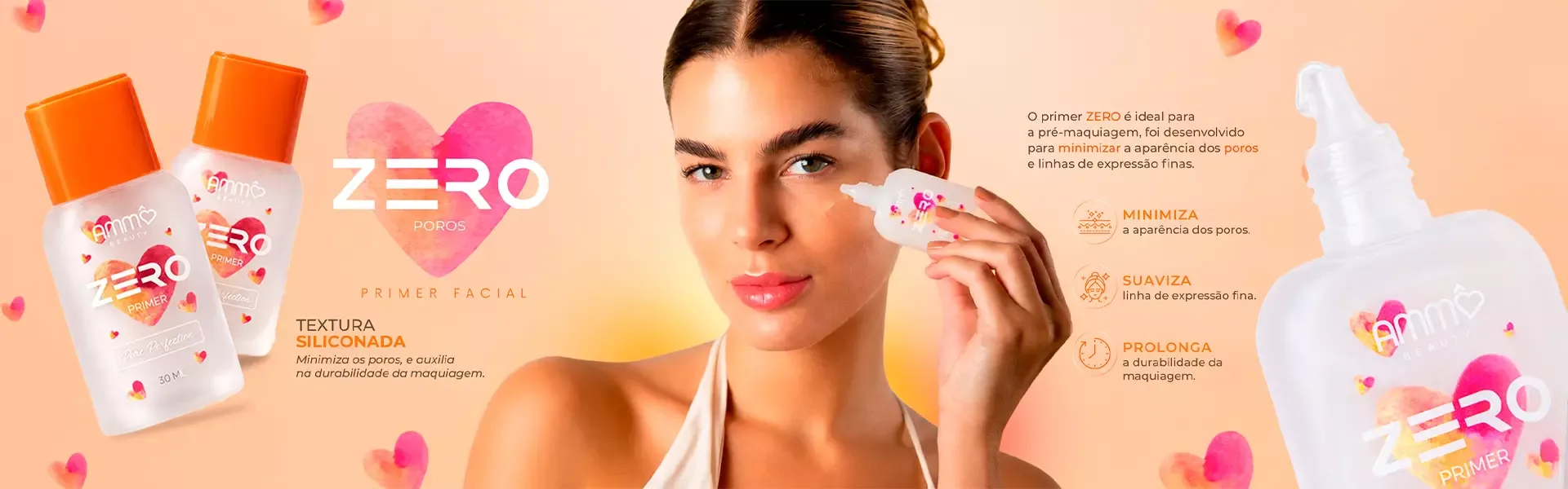 Linhas Ammô Beauty de maquiagem, cílios e acessórios